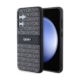 DKNY Leather Mono Stripe & Metal Logo - Etui Samsung Galaxy S24+ (czarny)