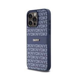 DKNY Leather Mono Stripe & Metal Logo - Etui iPhone 15 Pro Max (niebieski)