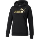 Bluza damska Puma ESS+ Metallic Logo Hoodie FL czarna 849958 01