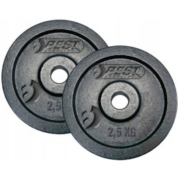 OBCIĄŻENIE ŻELIWNE CZARNE 2x2,5 KG BEST SPORTING fi 30MM