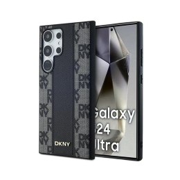 DKNY Leather Checkered Mono Pattern MagSafe - Etui Samsung Galaxy S24 Ultra (czarny)