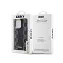 DKNY Leather Checkered Mono Pattern MagSafe - Etui iPhone 14 Pro Max (czarny)