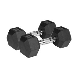 Hantle żeliwne gumowane HEX 2x9 kg REBEL ACTIVE