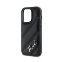 Karl Lagerfeld Diagonal Quilted Script - Etui iPhone 13 Pro Max (czarny)