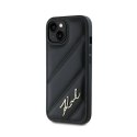 Karl Lagerfeld Diagonal Quilted Script - Etui iPhone 13 (czarny)