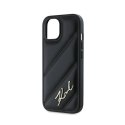 Karl Lagerfeld Diagonal Quilted Script - Etui iPhone 15 / 14 / 13 (czarny)