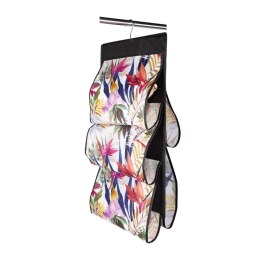 FLORAL w kwiaty wiszący organizer do szafy 5 przegród na torebki, paski 72x42cm