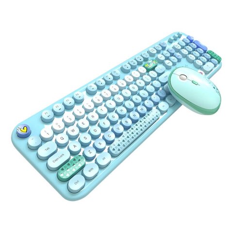 Bezprzewodowy zestaw klawiatura + mysz MOFII Lovely 2.4G (Niebieski) Bezprzewodowy zestaw klawiatura + mysz MOFII Lovely 2.4G (Niebieski)