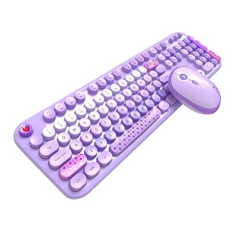 Bezprzewodowy zestaw klawiatura + mysz MOFII Lovely 2.4G (fioletowy) Bezprzewodowy zestaw klawiatura + mysz MOFII Lovely 2.4G (fioletowy)
