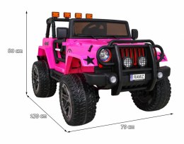 Jeep Na Akumulator Terenowy Monster 4x4 Różowy Pilot Regulacja Siedzenia