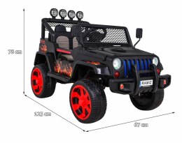 Jeep Na Akumulator Terenowy Raptor Drifter Płomienie Pilot MP3 LED