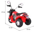 Motor Na Akumulator MiniBike Czerwony Dźwięki Światła LED Ekoskóra