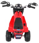 Motor Na Akumulator MiniBike Czerwony Dźwięki Światła LED Ekoskóra