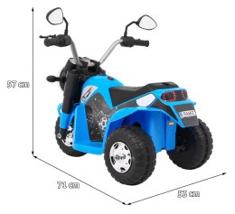 Motor Na Akumulator MiniBike Niebieski Dźwięki Światła LED Ekoskóra