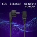 Qoltec Kabel zasilający IEC C13/SCHUKO | 3x0.75mm² | 1.4m