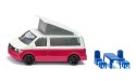 Siku: Super 1:50 - VW T6 California z ruchomym dachem i akcesoriami