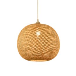 Bambusowa lampa wisząca w kształcie kuli - 40 cm (naturalny kolor)