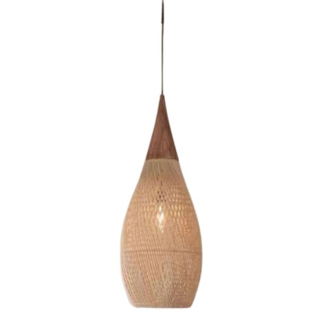 Rustykalna rattanowa lampa wisząca - 35 cm (naturalny kolor)