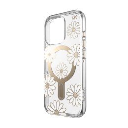 Speck Presidio Lux ClickLock & MagSafe - Etui iPhone 16 Pro (Sunshine Daisies / Clear / Gold)