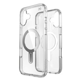 Speck Presidio Perfect-Clear ClickLock & MagSafe - Etui iPhone 16 Plus (Clear / Chrome Finish / Serene Silver)