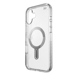 Speck Presidio Perfect-Clear Grip ClickLock & MagSafe - Etui iPhone 16 Plus (Clear / Chrome Finish / Serene Silver)