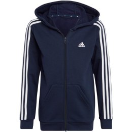 Bluza dla dzieci adidas Essentials 3-Stripes Fleece Full-Zip Hoodie granatowa IC0600