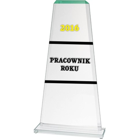 Trofeum szklane grawerowane + wypełnienie farbą