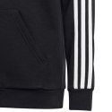 Bluza dla dzieci adidas Essentials 3-Stripes Fleece Full-Zip Hoodie czarna HR6331