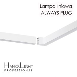 Lampa LED HanksLight,white,liniowa,alu,zwiesz,wtyczka-opcja łączenia,1200mm,down36W,4000K