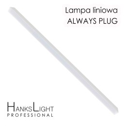 Lampa LED HanksLight,white,liniowa,alu,zwiesz,wtyczka-opcja łączenia,1200mm,down36W,4000K