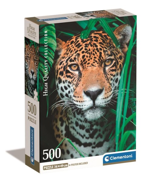 Clementoni: Puzzle 500el. Compact HQ - Jaguar w Dżungli