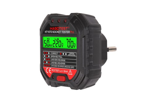 Tester gniazd z wyświetlaczem cyfrowym Habotest HT107D Tester gniazd z wyświetlaczem cyfrowym Habotest HT107D