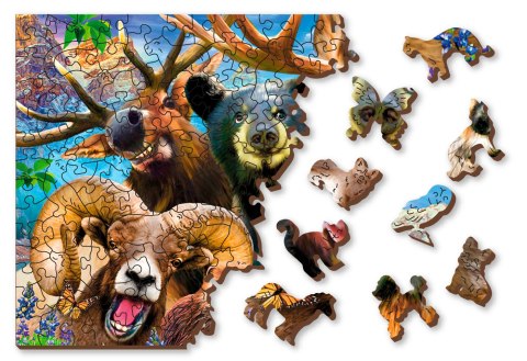 Drewniane Puzzle z figurkami - Leśne zwierzęta, 505 elementów