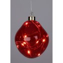 BOMBKA FORMÓWKA SZKLANA KROPLA LED 10CM RED