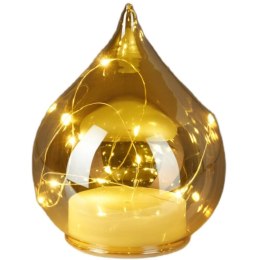 BOMBKA FORMÓWKA SZKLANA KROPLA LED 15CM GOLD