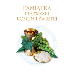 Pamiątka Pierwszej Komunii Świętej (kwadrat, kielich i winogrona)