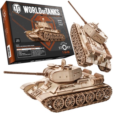 World Of Tanks Drewniane Klocki Puzzle Model 3D - Czołg T-34-85 1019 ele