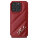 Karl Lagerfeld Quilted Signature - Etui iPhone 16 Pro (czerwony)