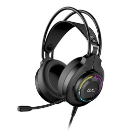 Genius GX GAMING HS-GX580U, słuchawki z mikrofonem, czarna, słuchawki, 50 mm przetworniki typ USB