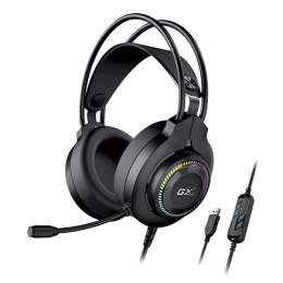 Genius GX GAMING HS-GX580U, słuchawki z mikrofonem, czarna, słuchawki, 50 mm przetworniki typ USB