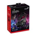 Genius GX GAMING HS-GX580U, słuchawki z mikrofonem, czarna, słuchawki, 50 mm przetworniki typ USB