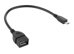 Kabel USB gniazdo A - wtyk micro USB 15cm OTG