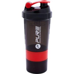 BIDON FITNESS SHAKER 500ML GREY RED PURE 2 IMPROVE