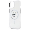 Karl Lagerfeld IML Metal Choupette Head MagSafe - Etui iPhone 15 (biały)