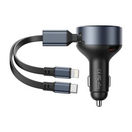 Ładowarka samochodowa Vention FFOB0 USB-C + kabel USB-C/Lightning 30W