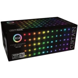 LAMPKI CHOINKOWE KURTYNA ŚWIETLNA ZEW/WEW 120 LED 300X60CM Z PILOTEM RGB KOLOR