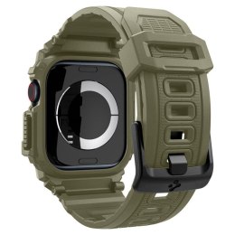 Spigen Rugged Armor Pro - Pasek z obudową do Apple Watch 10 46 mm (Vintage Khaki)