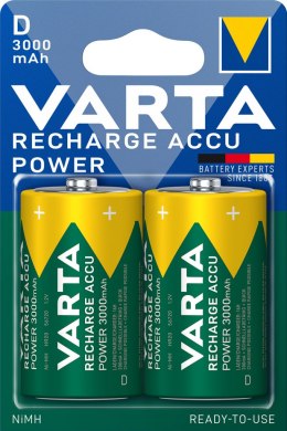 AKUMULATORY VARTA R20 (typD) 3000 mAh RECHARGE ACCU POWER 2szt