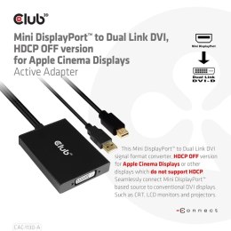 CLUB3D CAC-1130-A adapter kablowy 0,6 m DVI-D Czarny