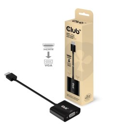 CLUB3D CAC-1302 adapter kablowy 0,5 m HDMI Typu A (Standard) VGA (D-Sub) Czarny